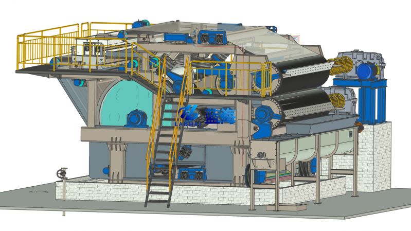 雙網(wǎng)轉(zhuǎn)鼓對輥強(qiáng)壓脫水裝置介紹及工作原理